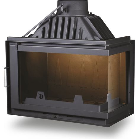 Insert cheminée Carolina - noir 15kW vitre à droite (1/2)