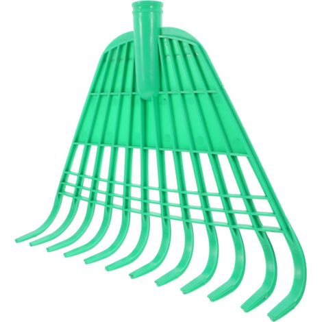 Râteau à Feuilles en PP Vert, Tête de Râteau de Rechange à 12 Dents pour Feuilles et Grains, Usage Jardin et Ferme, Réutilisable (1/5)