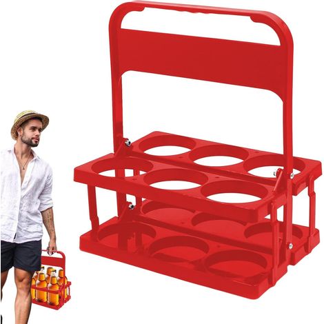 Porte-bouteilles de lait - Étagère pliable à 6 emplacements pour bouteilles boissons , vin avec poig