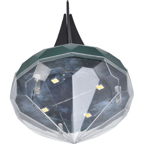 Lampe solaire de jardin étanche à LED, design unique en forme de diamant, à encastrer au sol, idéale pour les cours, jardins et parcs. (1/5)
