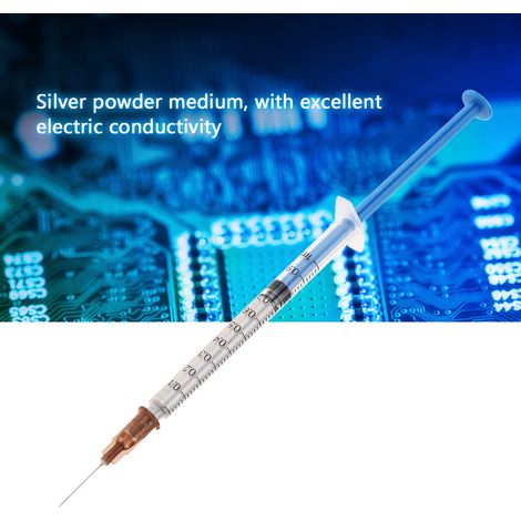 Peinture argentée conductrice thermodurcissable, pâte d'argent, stylo de peinture argentée conductrice, colle argentée conductrice pour la réparation de câbles de clavier/circuits, pâte d'argent (1/5)