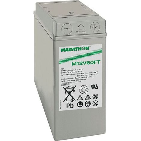 Exide - Batterie telecom MARATHON M FT M12V60FT 12V 59Ah M6-M