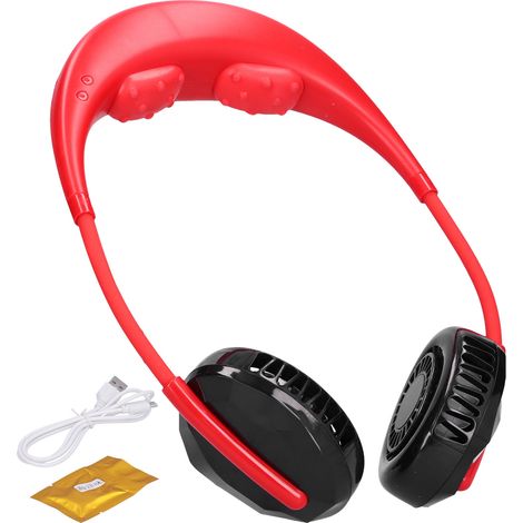 Ventilateur de poche rechargeable avec fonction massage et diffuseur d'huiles essentielles pour intérieur et extérieur - Rouge 2,3 pouces (1/5)