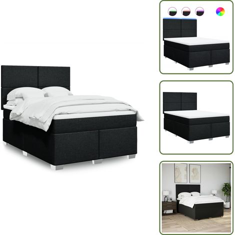 Boxspringbett mit Matratze Schwarz 160x200 cm Stoff - Boxspringbett - Boxspringbetten - Bett - Betten (1/5)
