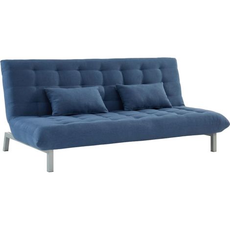 Canapé 3 places convertible clic clac en tissu HORNET - Bleu (1/5)