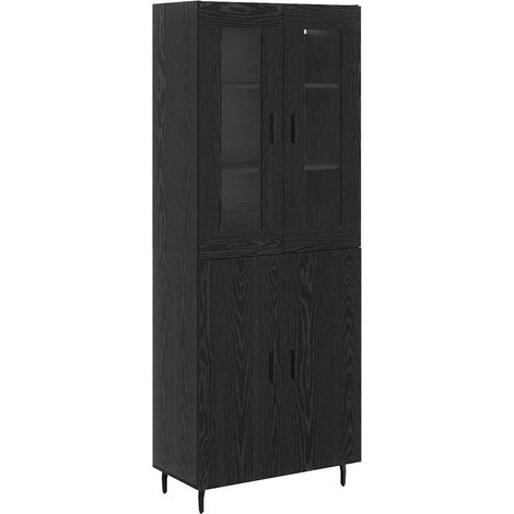 Alacena 2 pcs Roble Negro Madera Ingenierizada y Vidrio vidaXL (1/5)