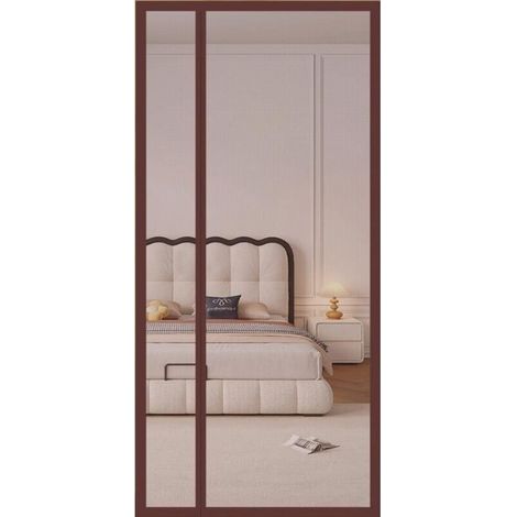 Porte moustiquaire magnétique à ouverture latérale, 110 x 220 cm (marron) (1/4)