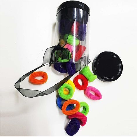 TrAdE Shop Traesio - Set 23 Pezzi Mini Codini Scatolina Codino Elastici 2cm Bambina Capelli Coda -