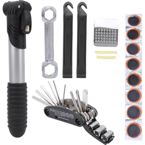 Multifunktionales Fahrradwerkzeugset für Reifenreparaturen, unverzichtbare Fahrradwerkzeugtasche (1/5)