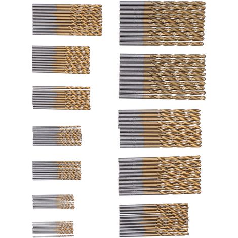 120 forets hélicoïdaux HSS plaqués titane pour outils manuels, de rechange pour 1/1,5/2/2,5/3/3,5 mm (1/5)