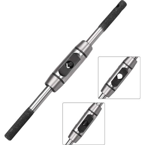 Porte-taraud réglable à rotation gauche, poignée de clé à tarauder pour tarauds métriques M1-M8, outil de taraudage à fraiser, corps moulé sous pression (1/4)