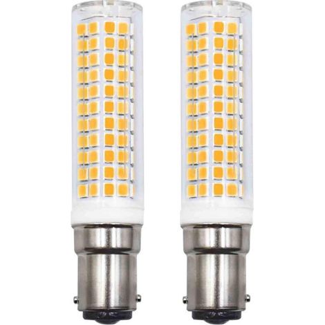 Lot de 2 Ampoules LED B15d Remplaçant 75W 90W 80W Blanc chaud 3000K 220V 230V 890lm 7W Applique Murale Pour Salon Lustre Machine à Coudre [Classe énergétique E] (1/5)