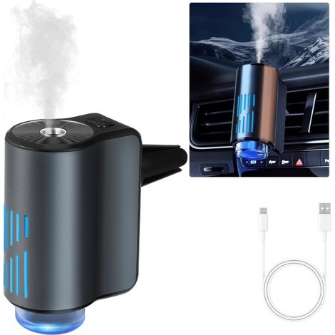 Diffuseur d'air intelligent rechargeable USB pour voiture, 3 parfums, 3 modes et éclairage coloré
