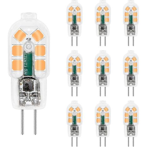 Ampoule LED G4 2W 12V Blanc chaud 200lm, Bi Pin G4 Équivalent halogène 10W-20W, LED G4 12V pour cuisine/ (1/5)