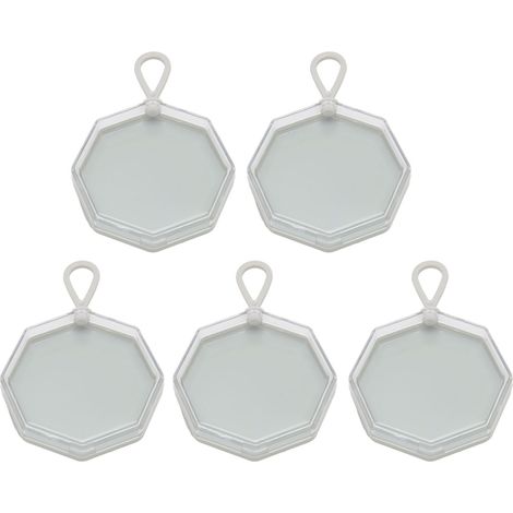 5 pcs Boîte de rangement octogonale grise pour éponges de maquillage, étui portable à poudre pour perles et embouts d'ongles (1/5)