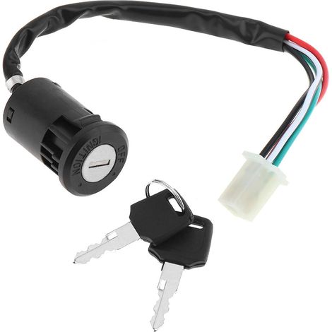 Interrupteur à Clé de Contact de Moto,Contacteur à Clé，Clés D'allumage de Remplacement,L'interrupteur à Clé D'allumage Remplacement,pour Taotao ATV Quad Dirt Pocket Bike Scooter Electrique (1/5)