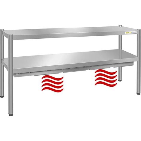 Passe-plat inox chauffant 2000 x 350 mm - Hauteur 700 mm PREMIUM - GOLDINOX (1/4)