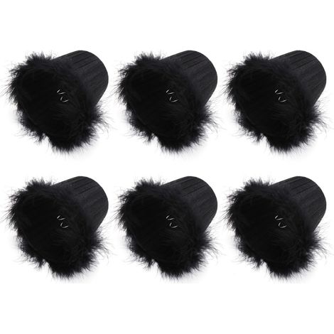 Beyamis Lot de 6 abat-jour en tissu avec bordure en plumes pour suspension, accessoires de décoration lumineuse pour lustre. (1/5)