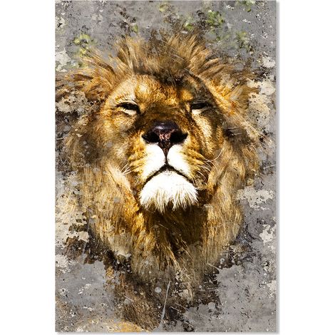 Affiche animaux touche artistique du roi lion - 40x60cm - made in France Affiche seule (1/5)
