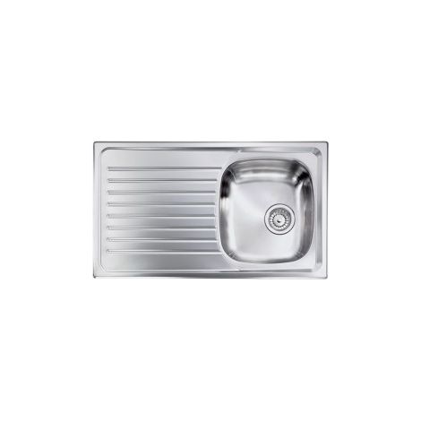 CM 010443DCSSX Siros Lavello da incasso 1 vasca con gocciolatoio a sinistra 86x50 cm Acciaio Inox Satinato AISI 304 (1/5)