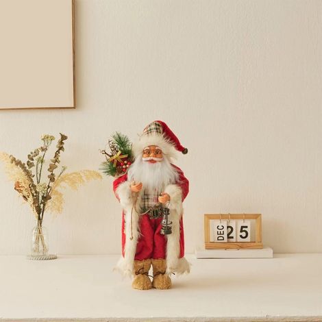 Poupée De Père Noël Debout - 30 Cm - Décoration De Noël Pour Intérieur - En Polyester - 1 Pièce (1/5)