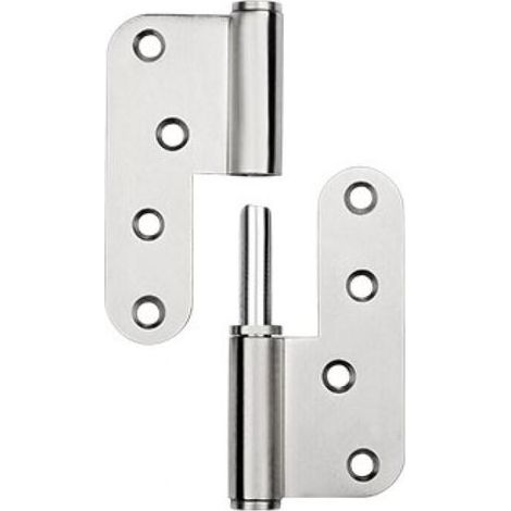 Charnière à Arc épaissie en acier inoxydable de purification, porte en acier lourde, charnière arrondie pour toilettes, charnière amovible type L,100x90x2.8mm，Gauche（1 Pièce） (1/4)