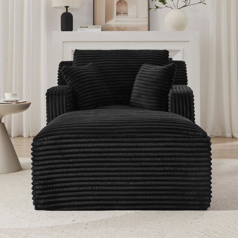 Canapé-lit/fauteuil inclinable moderne en velours côtelé, aucun assemblage requis, confortable et pliable, idéal pour les salons, les bureaux et les appartements. (1/5)