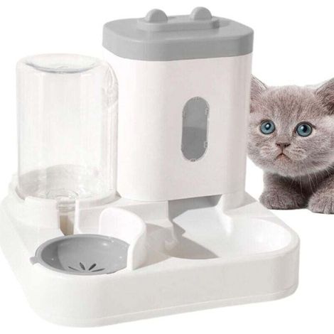 Distributeur Croquettes Chat Automatique 2 Bols Distributeur Croquettes Chat, Chien Gamelle À Nourriture Et À Eau (1/4)