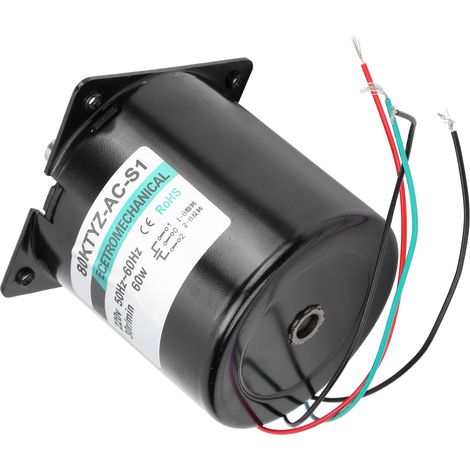 Moteur synchrone 60W 220V XD80KTYZ, basse vitesse 30 tr/min, couple élevé, avec condensateur et support, rotation horaire et antihoraire.