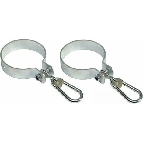 Set of 2 swing hooks with snap hooks for round beams Ø 10 cm (1/4)
