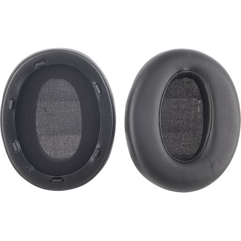 Coussinets d'oreille de rechange en cuir protéiné souple, mousse à isolation phonique, épais, pour casque WH XB910N, noirs (1/5)