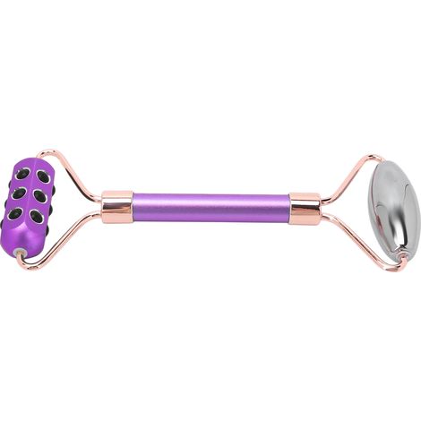 Rouleau facial térahertz violet, manche en aluminium anti-rides, outil de massage visage, lisseur de peau, réducteur de ridules, soin beauté à domicile (1/5)