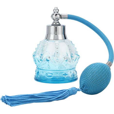 1 Flacon parfum, verre bleu, vaporisateur 24mm, 80ml, voyage maison (1/5)