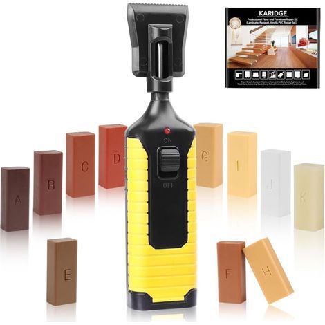 [JAMAIS UTILISÉ] kit Cire Réparation Parquet, Stratifié Réparer le Sol en Bois Meubles en Bois Kit de Réparation Cire Fondante Cire Dure Réparation des Rayures pour (1/4)