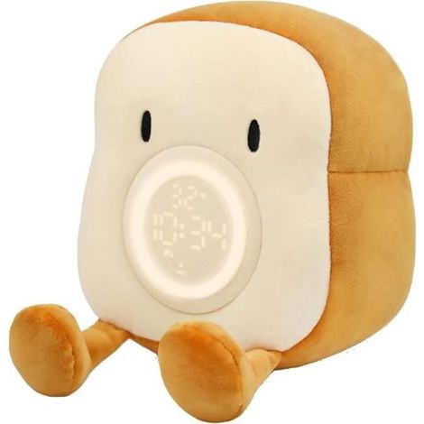 Digitaler Wecker für Kinder mit Plüsch-Toast-Nachtlicht, lehrreich für Tag und Nacht, Modell J2188.