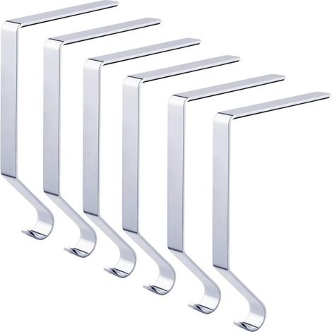6pcs Christmas Sock Holder Metal Mantel Stocking Hook Fireplace Hook