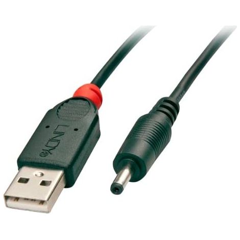 Lindy 70265 cable de transmisión Negro 1,5 m USB A EIAJ-01 (2.5 mm, 0.7 mm)