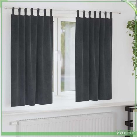 4107264 Rideaux occultants 2 pcs Gris clair 140 x 175 cm Velours (1/5)
