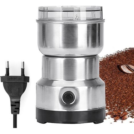Machine à écraser multifonctionnelle Moulin à céréales électrique Moulin à épices Herbes Pulvérisateur Machine à broyer Outil Moulin à grains de café électrique en acier inoxydable pour la maison (1/4)