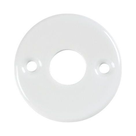 Rosace en porcelaine pour porte – Bec de cane – Ø 50 mm – A visser – Pour poignées en bois dur – Kaoline