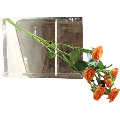 Vase Livre pour Fleurs, Décoration Esthétique de Chambre, Flacon Culturel Artistique en Forme de Livre pour Maison Chambre Bureau, Transparent Caractères Blancs (1/5)