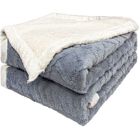 Manta Borreguillo Jacquard para Sofá Cama 130x160cm, 160x220cm y 220x240cm - Mantas Polar Reversible de Sherpa Gruesa, Calientes Super Suaves y Cómodas (1/5)