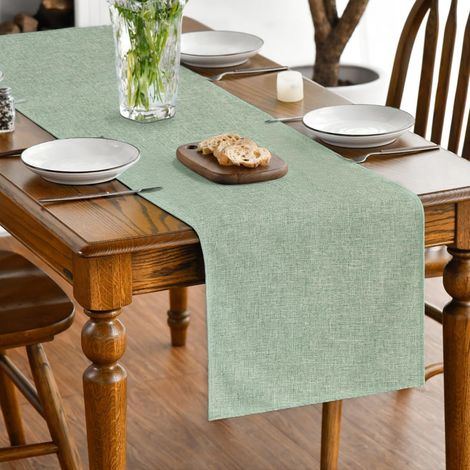 Chemin de Table Polyester Vert Sauge 40×180 cm
