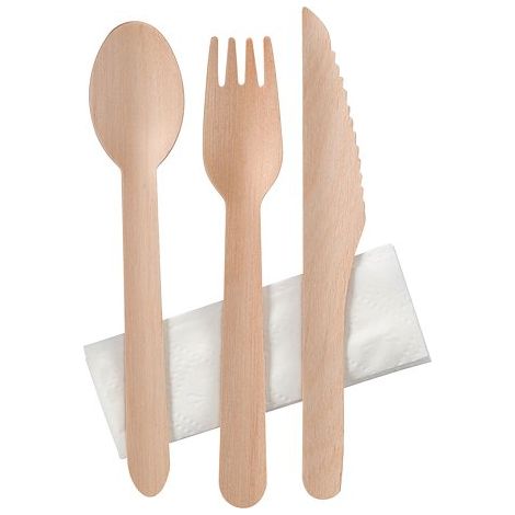 Kit Couverts Bois 4 Eléments Colis de 250 - Matfer (1/3)