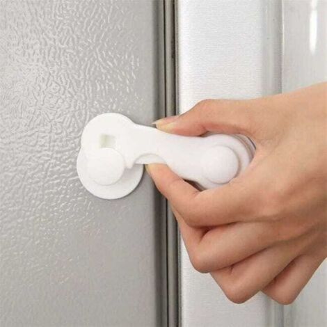 10 x Verrou de Sécurité Pour Enfants: Serrure Porte Placard Frigo Tiroir Armoire Pour Bébé, Bloque Porte Fenêtre Sans Perçage - Blanc