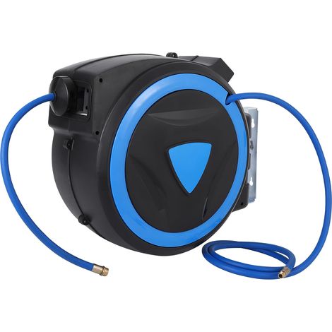Enrouleur de Tuyau D'air Rétractable, Support, Rotatif à 180°, Verrouillage Auto, Tuyau de Mélange, Compresseur, 300 PSI, 24,38 m (1/5)
