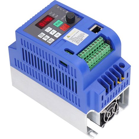 Variateur de fréquence monophasé 220 V CA, sortie triphasée 0-220 V CA, 1,5 kW. Entrée : 220 V CA. Sortie : 0-220 V CA. (1/5)