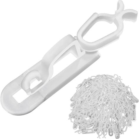 Lot de 100 clips pour guirlandes lumineuses de Noël, crochets universels pour gouttières et bardeaux, compatibles avec les guirlandes C7 et C9. (1/5)