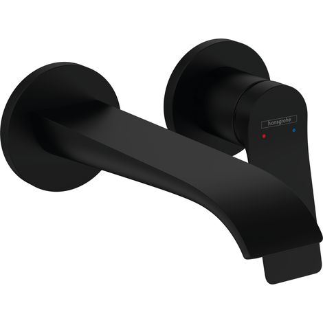 Hansgrohe – Mitigeur de lavabo encastré 2 trous – EcoSmart noir mat – Débit 5 l/min – Longueur bec 192 mm – 75050670 (1/6)