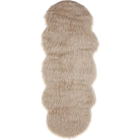 Tappeto in finta pelle beige 60 x 180 cm rustico Mamungari (1/5)